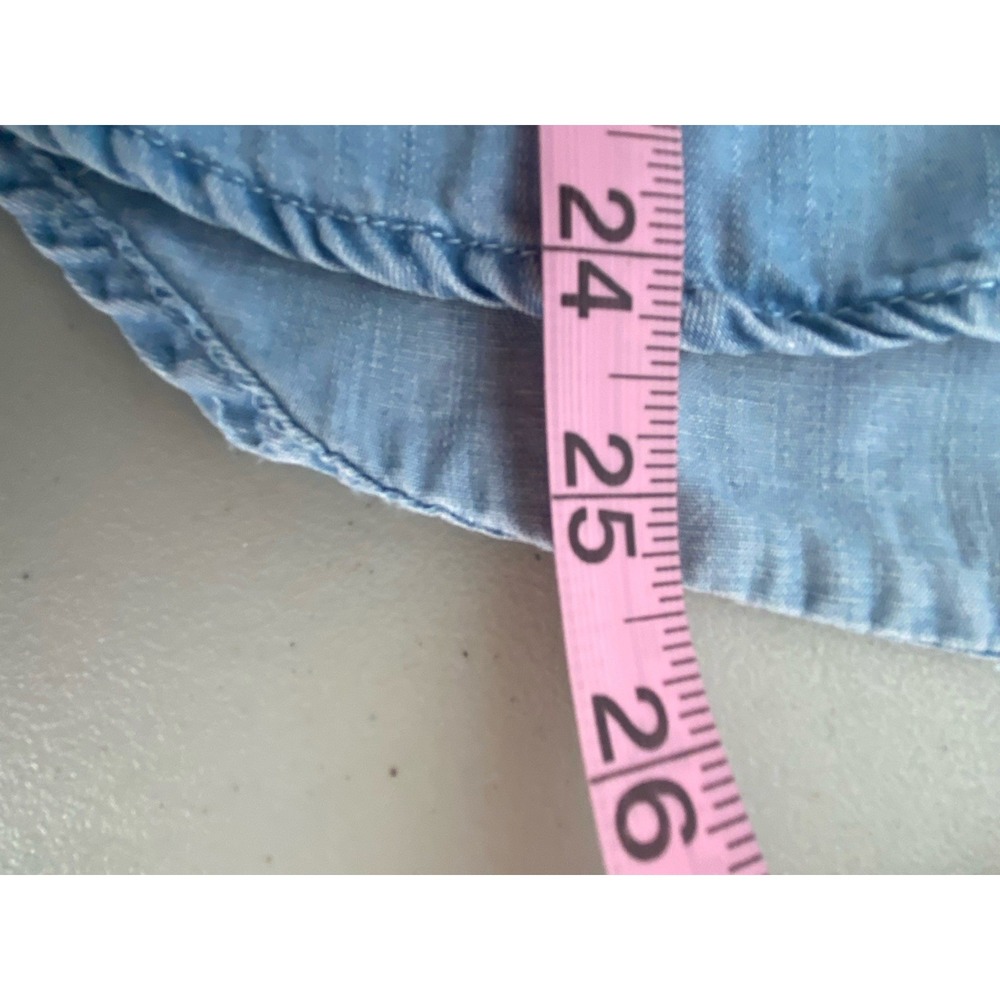 Tommy Bahama Top XS Chambray Embroidered Tunic Blue Long Sleeve Casual Shirt - Picture 8 of 9